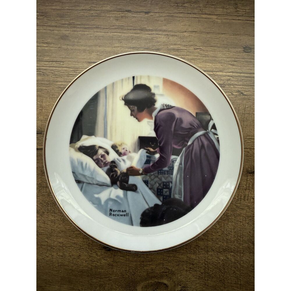 Vintage Normal Rockwell Mother's Love Collector Plate Fine Porcelain 6.25"